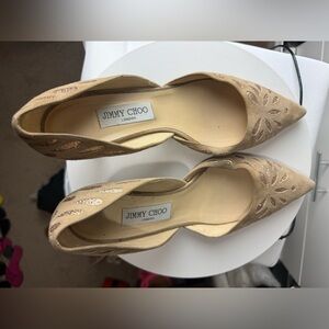 Jimmy Choo Glittery Beige Heels